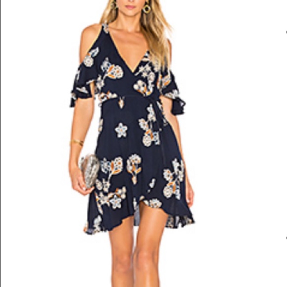 J.O.A. Cold Shoulder Wrap Dress